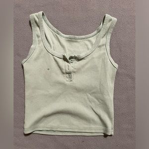 Green cropped tank top